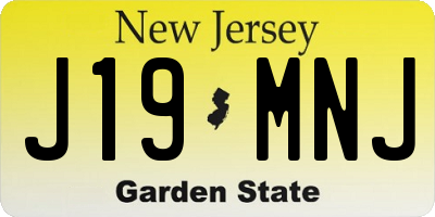 NJ license plate J19MNJ