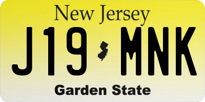 NJ license plate J19MNK