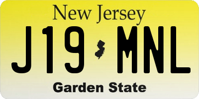 NJ license plate J19MNL