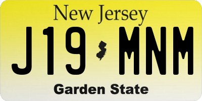 NJ license plate J19MNM