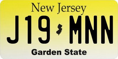 NJ license plate J19MNN