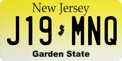 NJ license plate J19MNQ