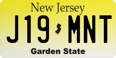 NJ license plate J19MNT