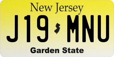 NJ license plate J19MNU