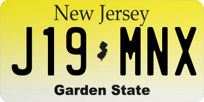 NJ license plate J19MNX