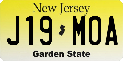 NJ license plate J19MOA