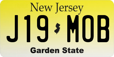 NJ license plate J19MOB