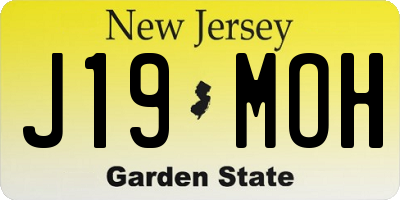 NJ license plate J19MOH