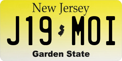 NJ license plate J19MOI