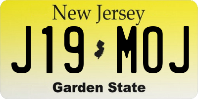 NJ license plate J19MOJ
