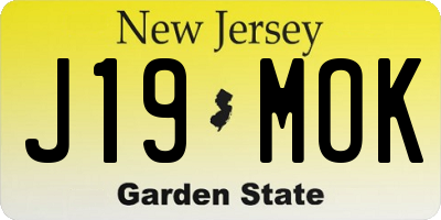 NJ license plate J19MOK