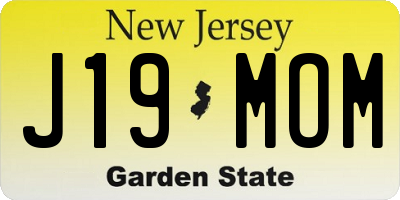 NJ license plate J19MOM