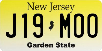 NJ license plate J19MOO