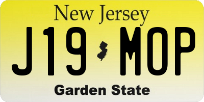 NJ license plate J19MOP