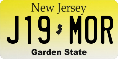 NJ license plate J19MOR