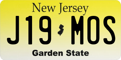 NJ license plate J19MOS