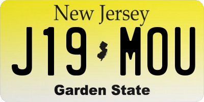NJ license plate J19MOU