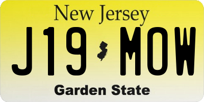 NJ license plate J19MOW