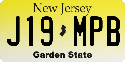 NJ license plate J19MPB