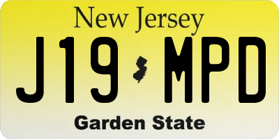 NJ license plate J19MPD