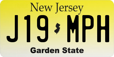 NJ license plate J19MPH