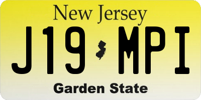 NJ license plate J19MPI