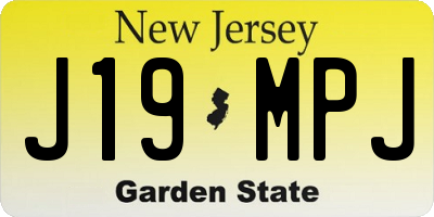 NJ license plate J19MPJ