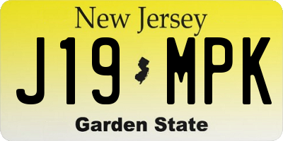 NJ license plate J19MPK