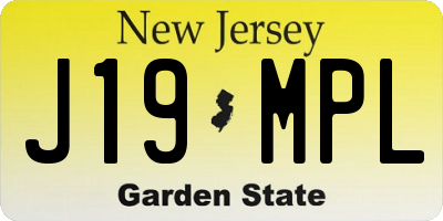 NJ license plate J19MPL