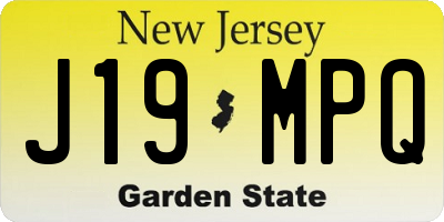NJ license plate J19MPQ