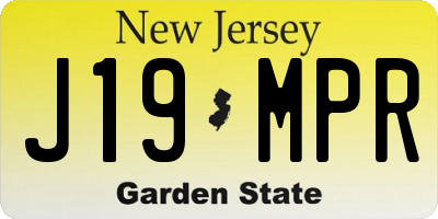 NJ license plate J19MPR