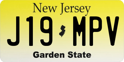 NJ license plate J19MPV
