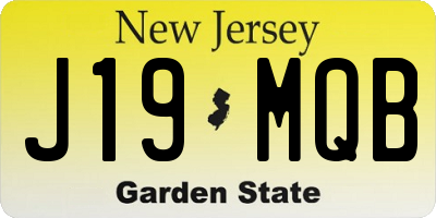 NJ license plate J19MQB