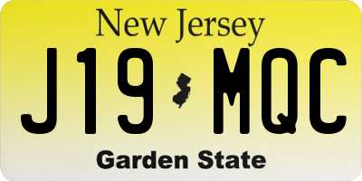 NJ license plate J19MQC