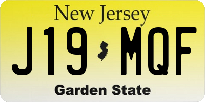 NJ license plate J19MQF