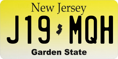 NJ license plate J19MQH
