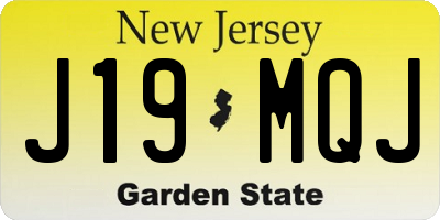 NJ license plate J19MQJ