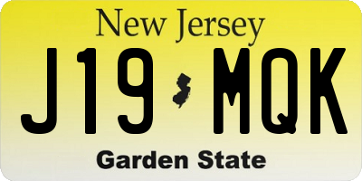 NJ license plate J19MQK