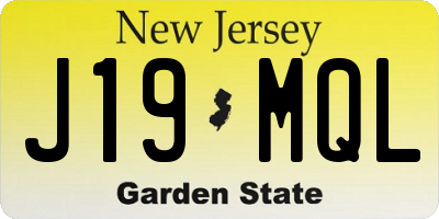NJ license plate J19MQL