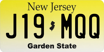 NJ license plate J19MQQ