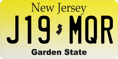 NJ license plate J19MQR