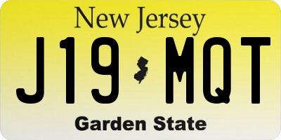 NJ license plate J19MQT