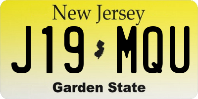 NJ license plate J19MQU