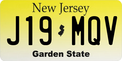 NJ license plate J19MQV