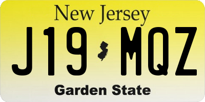 NJ license plate J19MQZ