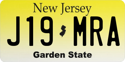 NJ license plate J19MRA