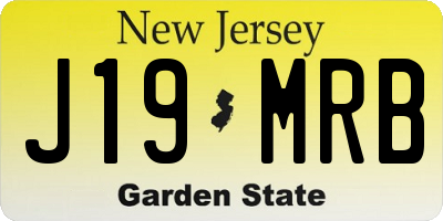 NJ license plate J19MRB