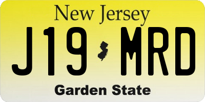 NJ license plate J19MRD