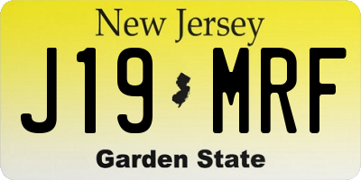 NJ license plate J19MRF