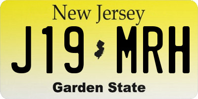 NJ license plate J19MRH